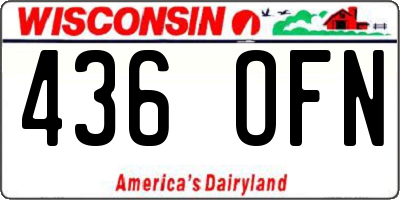 WI license plate 436OFN