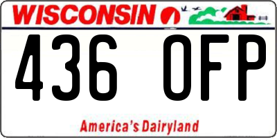 WI license plate 436OFP