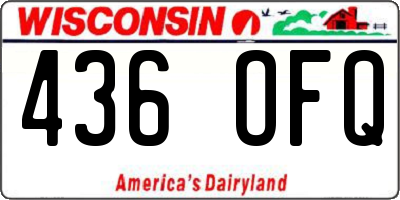 WI license plate 436OFQ