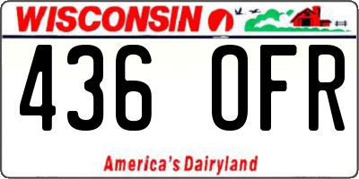 WI license plate 436OFR