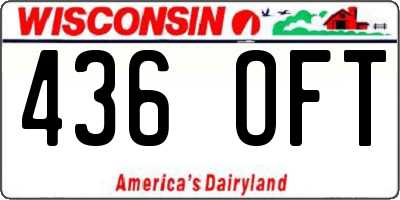 WI license plate 436OFT