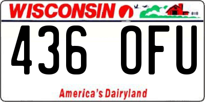 WI license plate 436OFU