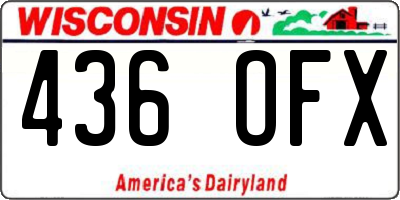 WI license plate 436OFX