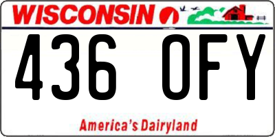 WI license plate 436OFY