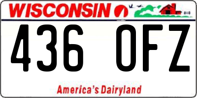 WI license plate 436OFZ