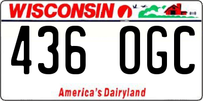 WI license plate 436OGC