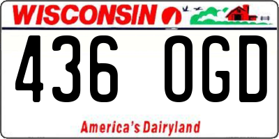 WI license plate 436OGD