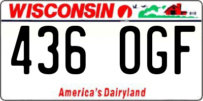 WI license plate 436OGF