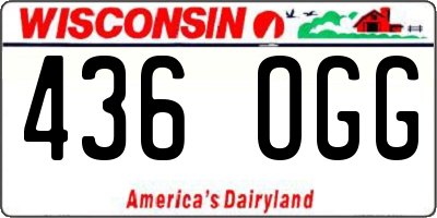 WI license plate 436OGG