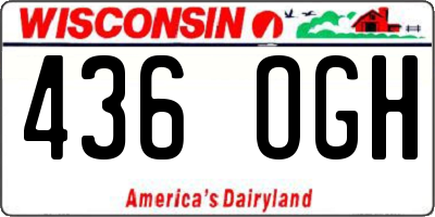 WI license plate 436OGH