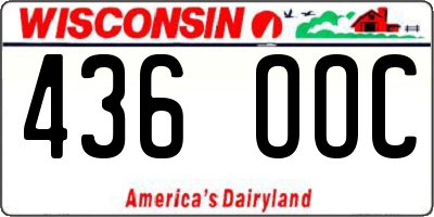 WI license plate 436OOC