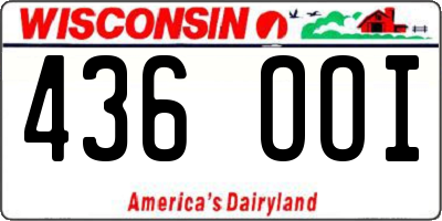WI license plate 436OOI