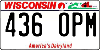 WI license plate 436OPM