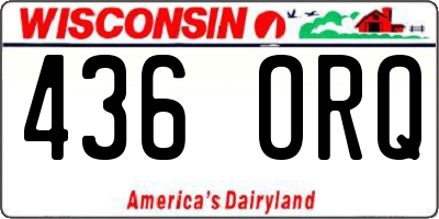 WI license plate 436ORQ