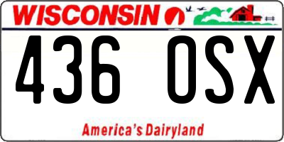 WI license plate 436OSX
