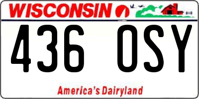 WI license plate 436OSY