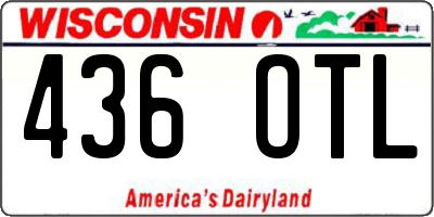 WI license plate 436OTL