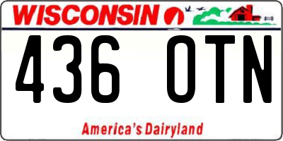 WI license plate 436OTN