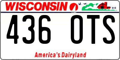 WI license plate 436OTS