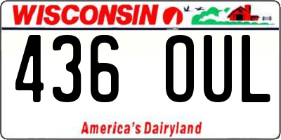 WI license plate 436OUL