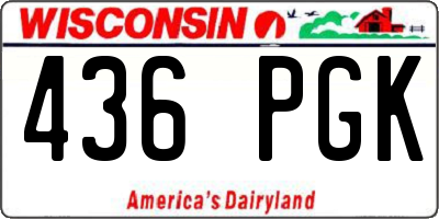 WI license plate 436PGK