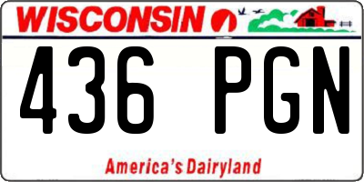 WI license plate 436PGN