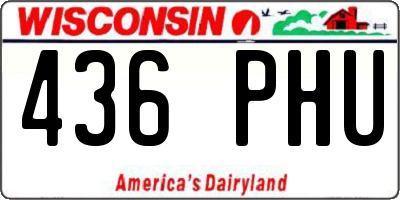 WI license plate 436PHU