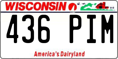 WI license plate 436PIM