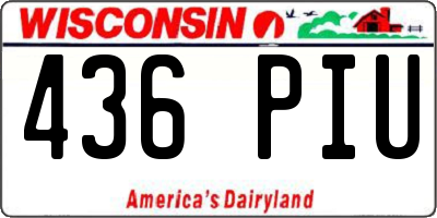 WI license plate 436PIU