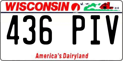 WI license plate 436PIV