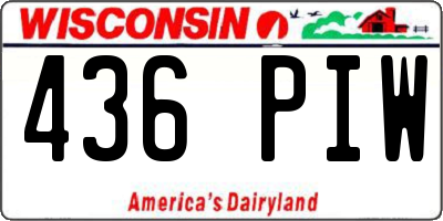 WI license plate 436PIW