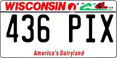 WI license plate 436PIX