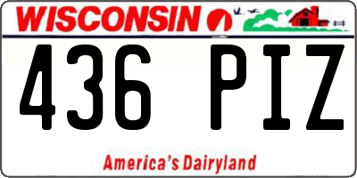 WI license plate 436PIZ