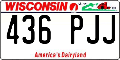 WI license plate 436PJJ