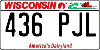 WI license plate 436PJL