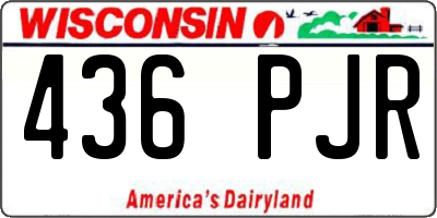 WI license plate 436PJR