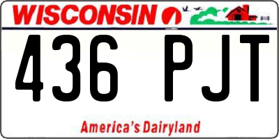 WI license plate 436PJT