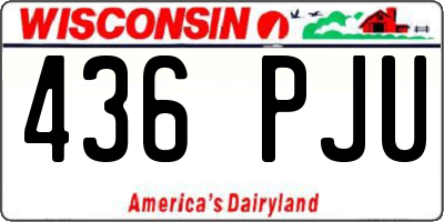 WI license plate 436PJU
