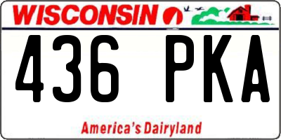 WI license plate 436PKA