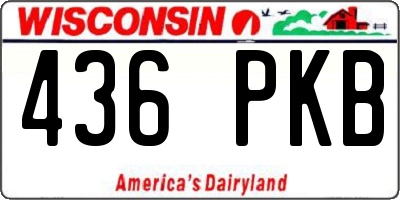 WI license plate 436PKB