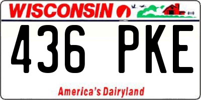 WI license plate 436PKE