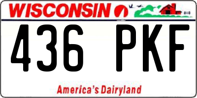 WI license plate 436PKF
