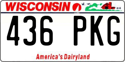 WI license plate 436PKG