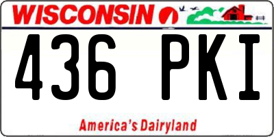 WI license plate 436PKI