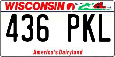 WI license plate 436PKL