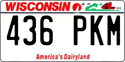 WI license plate 436PKM