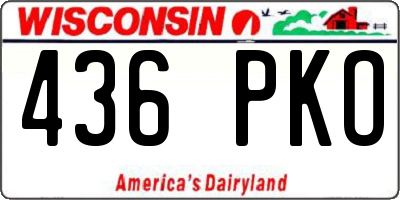 WI license plate 436PKO