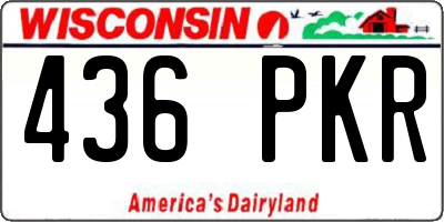 WI license plate 436PKR