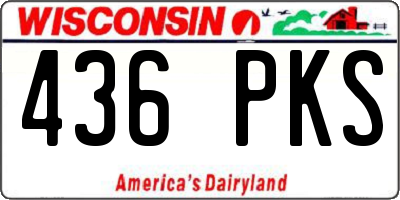 WI license plate 436PKS