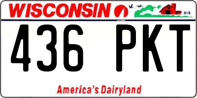 WI license plate 436PKT